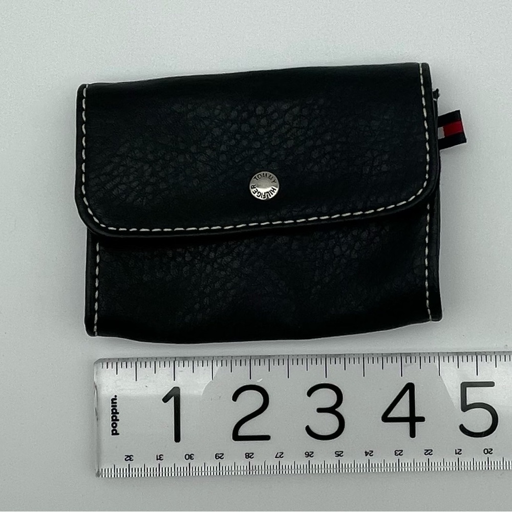 Tommy Hilfiger Black Pebbled Leather Wallet Coin Purse - Picture 3 of 8